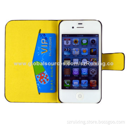 Stock item twill veins leather case for iPhone 5/5S with stand function